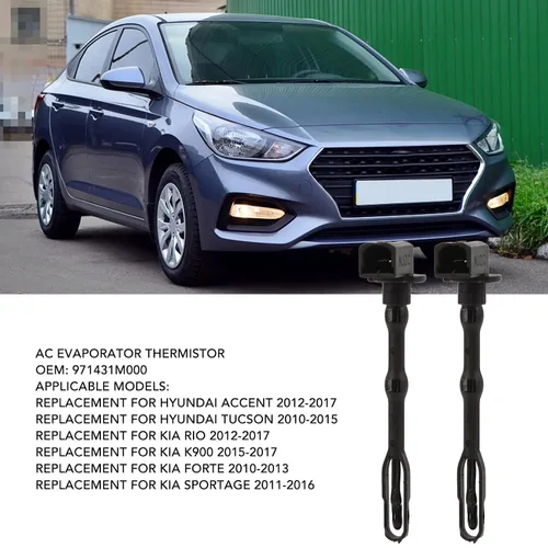 Miniatura 2 de Reemplazo de la sonda del termistor del evaporador del sensor de la CA 2PCS para el acento 2012 a 2017 para el sensor del termistor del Rio K900