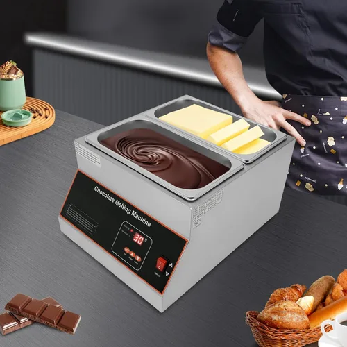 Miniatura 4 de Máquina de fusión de chocolate, máquina de templado comercial de chocolate, calentador y fundidor de chocolate ajustable de acero inoxidable
