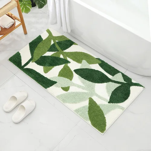 Miniatura 16 de Gibelle Alfombra de baño azul, antideslizante, fuerte y absorbente de agua, tapete de baño de microfibra de felpa, lavable a máquina, tapete