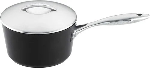 Scanpan Cacerola antiadherente profesional de 1 1/4 cuartos de galón con tapa, compatible con todas las estufas, lista para inducción, apta para