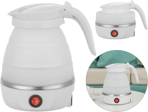 Miniatura 6 de Hervidor portátil plegable Hervidor de viaje – Silicona de grado alimenticio mejorada, calentador de 5 minutos para hervidor eléctrico plegable