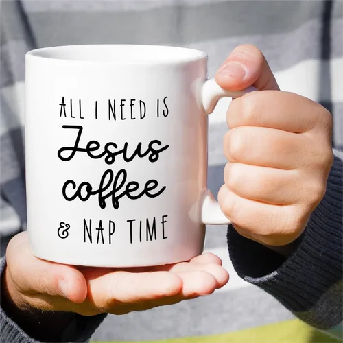 Miniatura 66 de Retreez Taza divertida – This Girl Runs on Coffee + Jesus - Tazas de café de cerámica de 11 onzas – Divertido, sarcasmo, sarcástico, motivacional