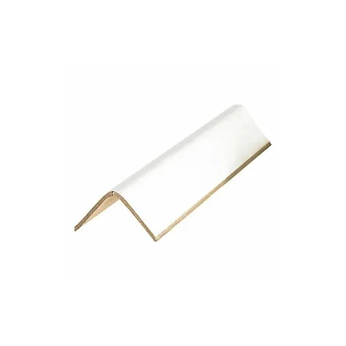 BOX USA Protectores de bordes ligeros de tablero de fibra, 2" x 2" x 48", grosor .120", blanco, uso para proteger esquinas de cajas y estabilizar