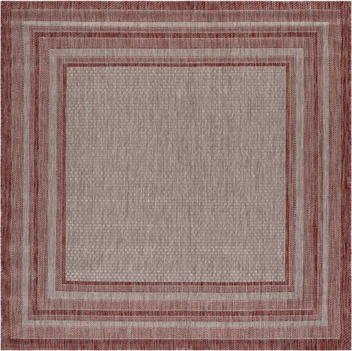 Miniatura 90 de SAFAVIEH Alfombra lavable al aire libre Courtyard Collection – 4' x 5'7", beige oscuro y beige, no desprende pelusa y fácil de limpiar, ideal