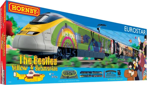 Miniatura 2 de Hornby R1253T - Juego de tren eléctrico R1253T The Beatles Yellow Submarine - Juego de iniciación de tren de calibre OO, trenes vintage