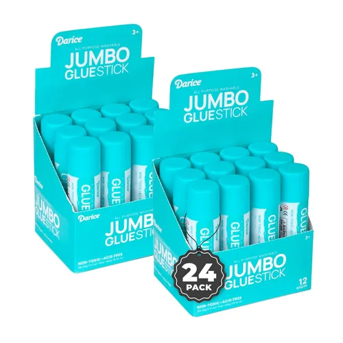 Miniatura 8 de Darice Barras de pegamento jumbo, 1.4 onzas (1.41 oz), pegamento escolar lavable multiusos para manualidades, papel y tela, secado transparente, sin