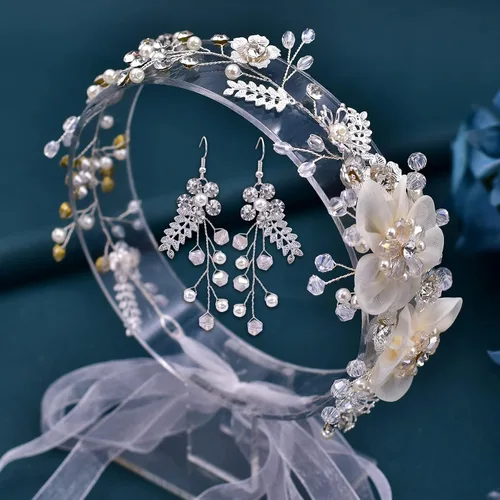 Miniatura 3 de ULAPAN Diademas de boda para novia, tocados de vid para el cabello, diamantes de imitación, accesorios para el cabello de cristal plateado