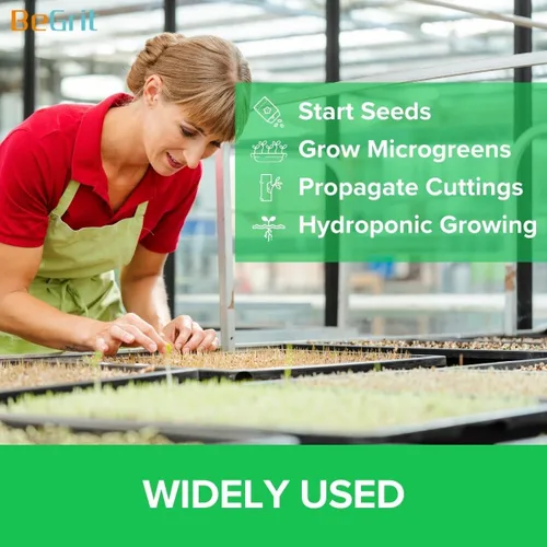 Miniatura 4 de BeGrit Microgreen Seed Starter - Bandejas de cultivo de semillas poco profundas, planos de germinación no estándar, bandeja 1015 sin agujeros