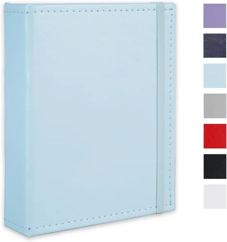 Miniatura 10 de Álbum de fotos pequeño de 4 x 6 pulgadas, paquete de 2 libros de fotos de cuero, cada mini álbum de 26 páginas tiene capacidad para 52 fotos, Rojo