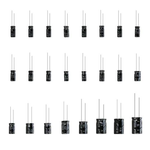 Miniatura 2 de Juego surtido de condensadores electrolíticos de 24 valores de 0.1uF a 1000uF 10V 16V 25V 50V en línea de condensadores de aluminio