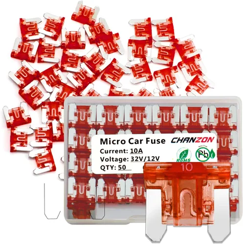 Miniatura 16 de Chanzon 10 Uds. 10 unids 10A bajo perfil Mini Micro Blade Fusible 10 Amp 32V Fusibles de soplado rápido para automóvil, camión, vehículo SUV