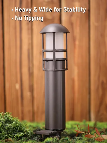 Miniatura 5 de LEONLITE Paquete de 8 bolardos LED de luz de camino de paisaje, 3 W, 12 V AC/DC, iluminación de camino de bajo voltaje, IP65 impermeable, CRI90+