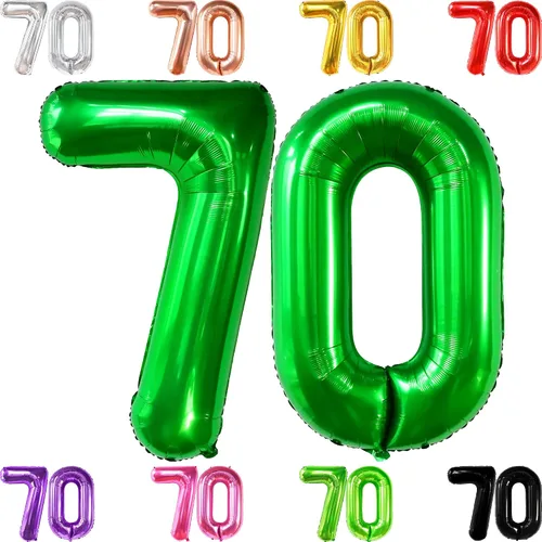 Miniatura 15 de KatchOn Globos gigantes morados del número 70, 40 pulgadas, decoraciones de 70 cumpleaños, suministros de fiesta para celebración de hitos