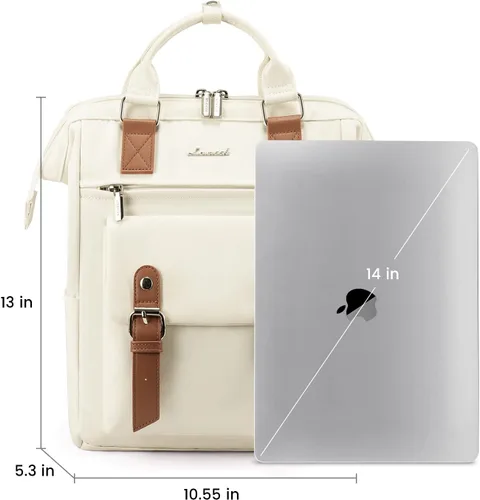 Miniatura 5 de LOVEVOOK Mini mochila para mujer, Blanco (White-Brown), Mini mochila