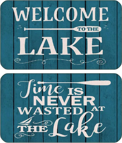 Miniatura 5 de BXFAHZJ Lake House Life is Better at The Lake - Juego de 2 tapetes decorativos para puerta de 17 x 30 pulgadas, para interiores y exteriores