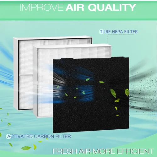 Miniatura 2 de Filtro de aire HEP 500 mejorado, compatible con Dri-Eaz Defendair F321 o F284 y Mou-nto modelo 500cfm, 2 HEP + 8 filtros de carbono