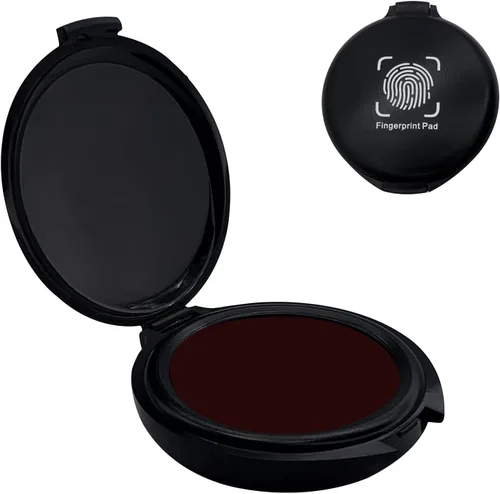 Miniatura 11 de Almohadilla de tinta de huellas dactilares, almohadilla de tinta negra para suministros notariales, kit de huellas dactilares portátil para Negro 1