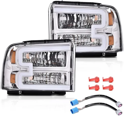 Miniatura 31 de GRAND ORANGE Par de faros delanteros compatibles con Toyota Tacoma 2005 2006 2007 2008 2009 2010 2011 lente transparente cromado carcasa ámbar