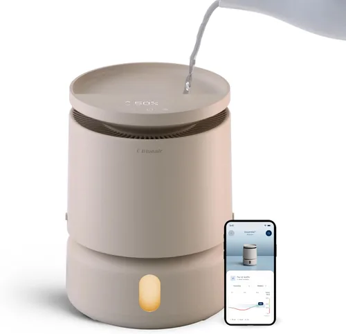 BLUEAIR Humidificador de Habitación - DreamWell - 48 Horas Llenado Superior Sin Niebla Tecnología InvisibleMist Piedra Aromática para Aceites