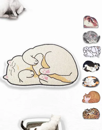 Lukamoo® Bonita alfombra de arena para gatos (30 x 20 pulgadas), grande/L, para arena de gatitos y bonita caja de arena para gatos