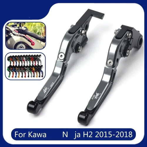 Miniatura 2 de DOUKI Para Kawasaki H2R Ninja H2 2015 2016 2017 2018 motocicleta CNC Accesorios Palancas de embrague de freno Palanca plegable extensible ajustable