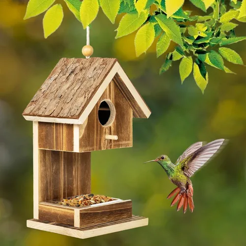 Miniatura 5 de Casas de pájaros para colgar en el exterior, comedero para colibríes, cardenal Wren, pájaros silvestres, pájaros silvestres, pequeña casa de pájaros