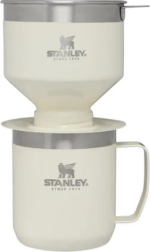 STANLEY Perfect Brew - Juego de café para verter | Taza de campamento de 12 oz con tapa incluida | Cafetera de goteo con filtro reutilizable | Acero