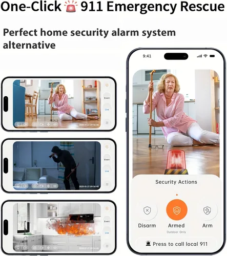 Miniatura 3 de Cámaras 2K para seguridad en el hogar, cámara interior Wi-Fi 6 de 2.4/5 GHz para perro/mascota/niñera/bebé con aplicación de teléfono