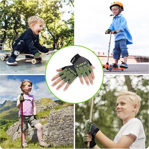 Miniatura 7 de Accmor Guantes deportivos para niños guantes de medio dedo guantes de ciclismo para niños y niñas guantes de pesca para ciclismo campamento pesca