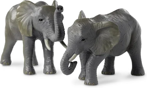 Miniatura 10 de Terra by Battat Juego familiar de juguetes de elefante africano de 4 piezas - Figuras realistas de animales de safari de plástico - Juguetes