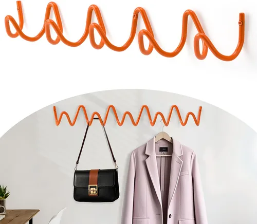 Miniatura 12 de Perchero de Pared con Montaje en Pared, Ganchos de Pared Creativos con Capacidad de 20KG, Fácil Instalación, Ganchos Multiusos para Abrigo, Negro