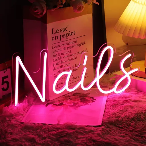 Planzo Letrero de luz LED de neón para niñas, decoración de pared, sala de belleza, estudio, tiendas de negocios, logotipo, barberías, señales de
