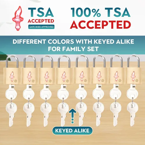 Miniatura 3 de Cerradura de equipaje TSA de latón macizo+candado de llave de equipaje, aprobado por la TSA+candado aceptado por la TSA para equipaje, maleta