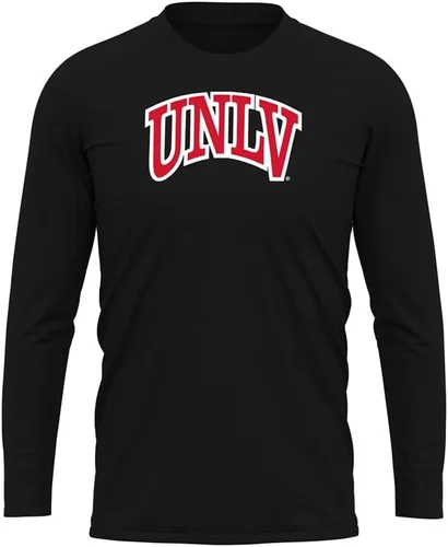 Miniatura 154 de Camisa deportiva de manga larga oficial de la NCAA Collegiate para hombre, colección negra con logotipo primario