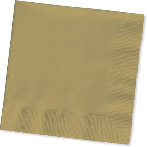 Miniatura 24 de Creative Converting 663276B Toque de color - Servilletas de papel de 2 capas para almuerzo (50 unidades), dorado brillante, 16.5 cm x 16.5 cm Oro