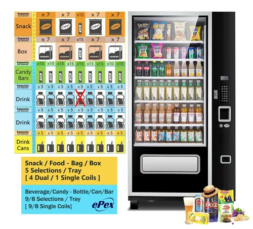 Miniatura 2 de Máquina expendedora grande de refrigerios EPEX con control de temperatura estratificado, negra EP-G654