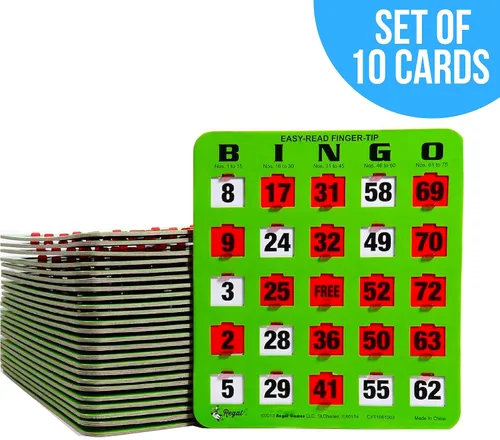 Miniatura 3 de Regal Bingo - Tarjetas de Bingo con Ventanas Deslizantes Solamente - 8" x 9" - Cartulina Verde de 5 Capas - Fácil de Leer - Sin Duplicados - Paquete