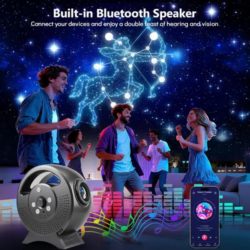 Miniatura 4 de Rossetta 3D Galaxy Projector, 60 Scenes Adjustable Focal Planetarium Projector with Bluetooth Speaker, Timer & Remote Control, Ceiling Projector for