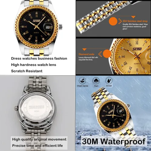 Miniatura 4 de SKMEI Watches for Couples Men and Women His and Hers Pair Watch Set Husband Wife Valentines Matching Wedding Gifts Classic Stainless Luxry Business