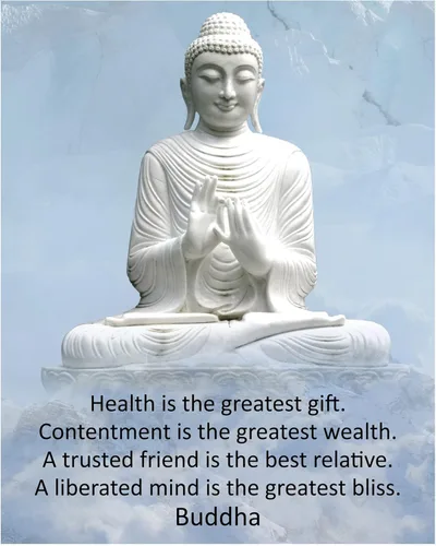 La salud es el mejor regalo – Arte de pared inspirador espiritual de Buda, budismo afirmaciones positivas, decoración de pared para decoración del