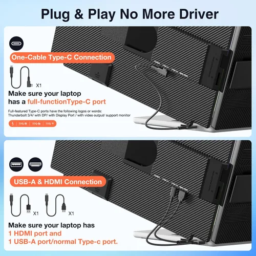 Miniatura 6 de FLYTOCCA Extensor de pantalla para laptop, pantalla IPS FHD 1080P de 15.6 pulgadas, segundo monitor desmontable compatible con montaje vertical