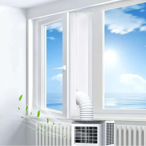 Sello portátil de ventana de CA de 118.1 in (118 pulgadas), kit de ventilación de ventana abatible para aire acondicionado portátil y secadora, kit