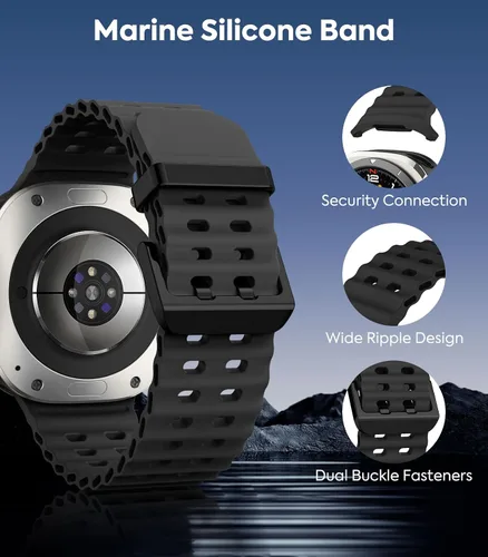Miniatura 3 de MoKo Correa deportiva compatible con Samsung Galaxy Watch Ultra Band de 1.850 in (2024) para mujeres y hombres, correa de reloj impermeable
