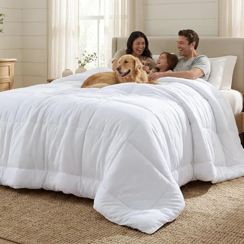 Miniatura 34 de Bedsure Edredones de edredón tamaño matrimonial, edredón acolchado alternativo, ultra suave y ligero, con 8 pestañas, lavable a máquina, 82 x 86