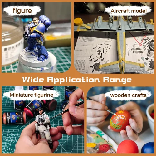 Miniatura 7 de VM - Juego de pintura en miniatura – 0.7 fl oz x 16 botellas Suministros de modelado todo en uno para figuras y pintura de modelos de plástico