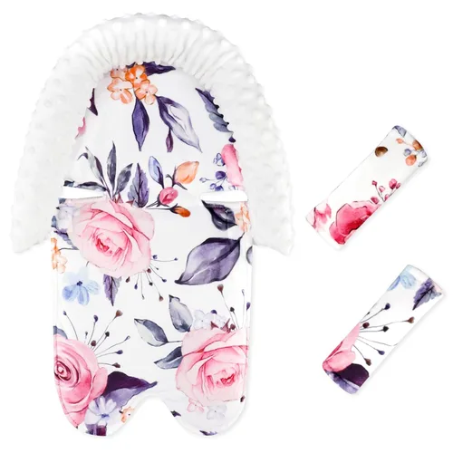 Miniatura 11 de Pea Pod Reposacabezas para Asiento de Coche para Bebés y Recién Nacidos con Fundas para Correas Ultra Suave de Tela de Minky con Puntos para Asiento