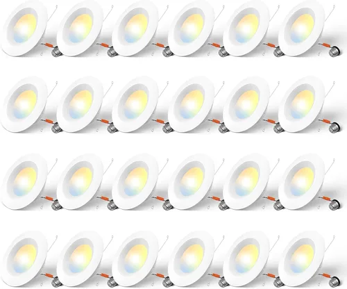 Miniatura 8 de Amico Paquete de 24 luces LED empotrables 5CCT de 4 pulgadas, regulable, 8.5 W = 60 W, 650 LM, 2700 K/3000 K/4000 K/5000 K/6000 K seleccionables