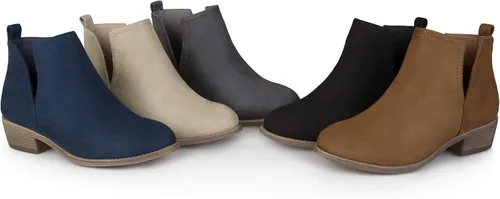 Miniatura 7 de Journee Collection Botas de gamuza sintética con punta redonda para mujer