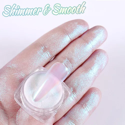 Miniatura 3 de Laza Polvo de Uñas Cromado Camaleón, 8 Colores Uñas Glaseadas Donut Pigmento Metálico con Efecto Espejo, Purpurina para Uñas Aurora Iridiscente Kit