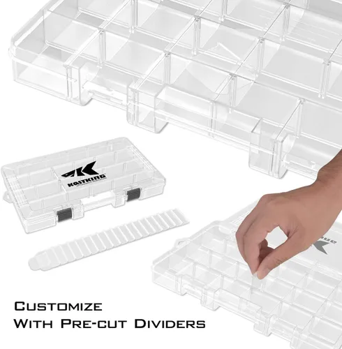 Miniatura 3 de KastKing Cajas de aparejos, caja de plástico, caja organizadora de almacenamiento de plástico con divisores extraíbles, almacenamiento de aparejos
